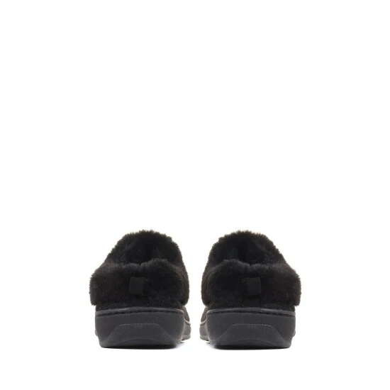 Pavers Faux Fur Wide Fit Black Slippers 3 Pavers Faux Fur Wide Fit Black Slippers - Image 3