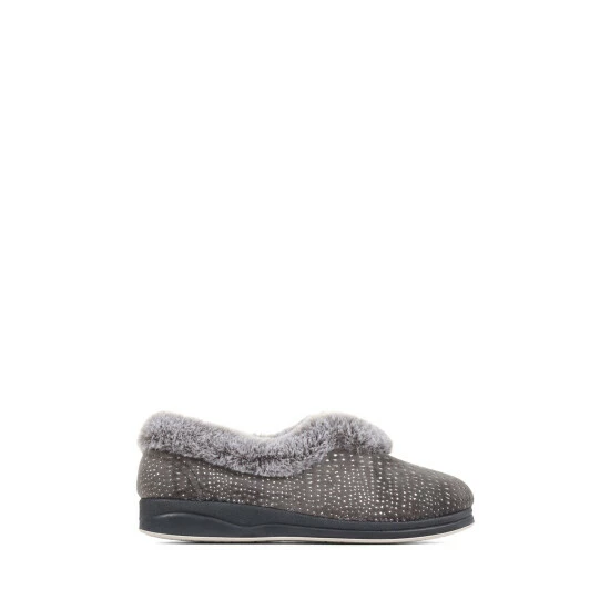 Pavers Grey Wide Fit Full Slippers 1 Pavers Grey Wide Fit Full Slippers