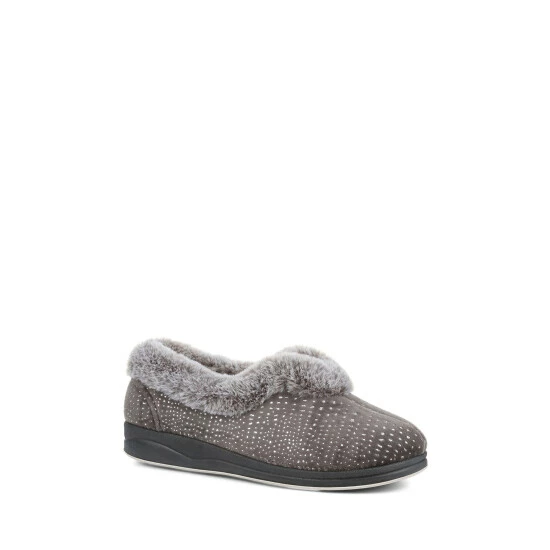 Pavers Grey Wide Fit Full Slippers 2 Pavers Grey Wide Fit Full Slippers - Image 2