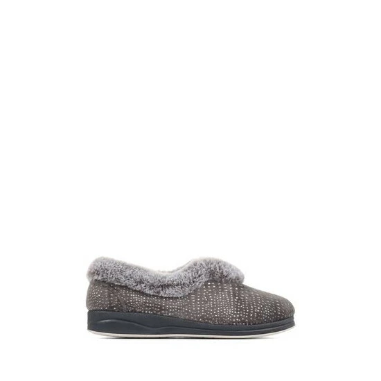 Pavers Grey Wide Fit Full Slippers 6 Pavers Grey Wide Fit Full Slippers - Image 6