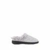 Pavers Grey Faux Fur Wide Fit Slippers