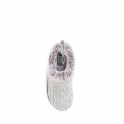 Pavers Grey Faux Fur Wide Fit Slippers -Pavers Sales Store unnamed file 3341