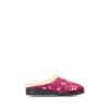 Pavers Wide Fit Red Cosy Mule Slippers