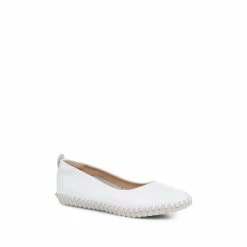Pavers White Leather Ballet Pumps 2 Pavers White Leather Ballet Pumps -Pavers Sales Store unnamed file 3539