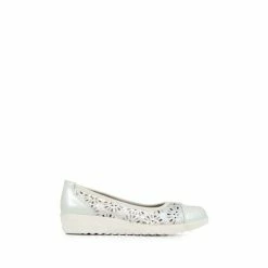 Pavers Silver Lightweight Ballerina Pumps
