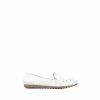 Pavers White Leather Slip-On Pumps