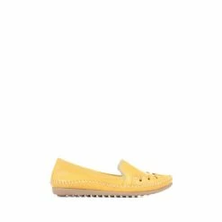Pavers Yellow Leather Slip-On Pumps