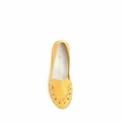 Pavers Yellow Leather Slip-On Pumps -Pavers Sales Store unnamed file 3612