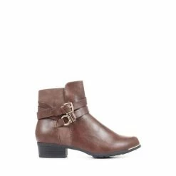 Pavers Ladies Flat Ankle Boots Brown 13 Pavers Ladies Flat Ankle Boots Brown -Pavers Sales Store unnamed file 408