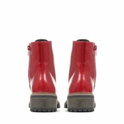 Pavers Red Metallic Lace Up Ankle Boots -Pavers Sales Store unnamed file 417