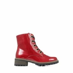 Pavers Red Metallic Lace Up Ankle Boots -Pavers Sales Store unnamed file 420