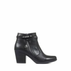 Pavers Ladies Leather Heeled Ankle Boots
