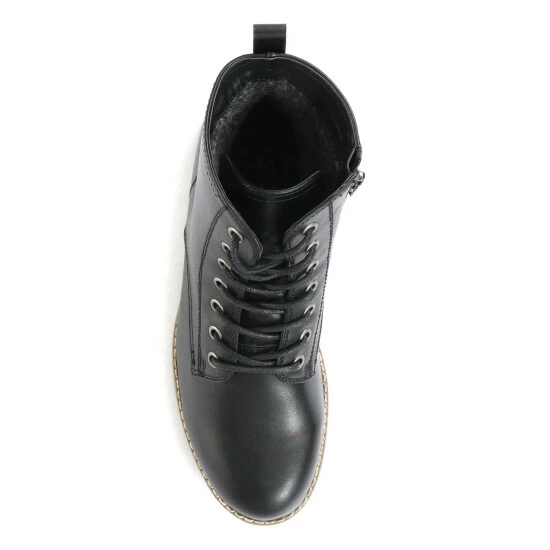 Pavers Black Ladies Faux Leather Lace Up Boots 3 Pavers Black Ladies Faux Leather Lace Up Boots - Image 3