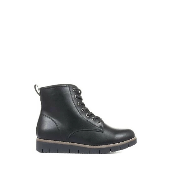 Pavers Black Ladies Faux Leather Lace Up Boots 6 Pavers Black Ladies Faux Leather Lace Up Boots - Image 6