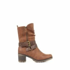 Pavers Tan Brown Slouch Women's Ankle Boots -Pavers Sales Store unnamed file 495