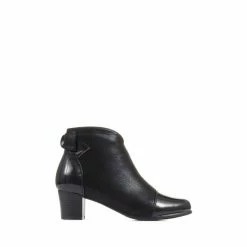 Pavers Wider Fitting Black Ankle Boots