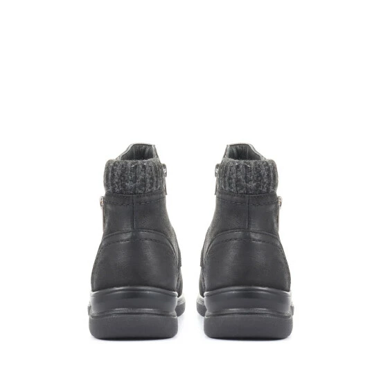 Pavers Black Wide Fit Leather Ankle Boots 3 Pavers Black Wide Fit Leather Ankle Boots - Image 3