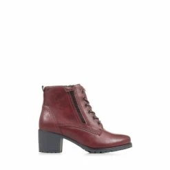 Pavers Ladies Red Smart Ankle Boots