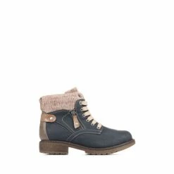 Pavers Blue Lace Up Ankle Boots