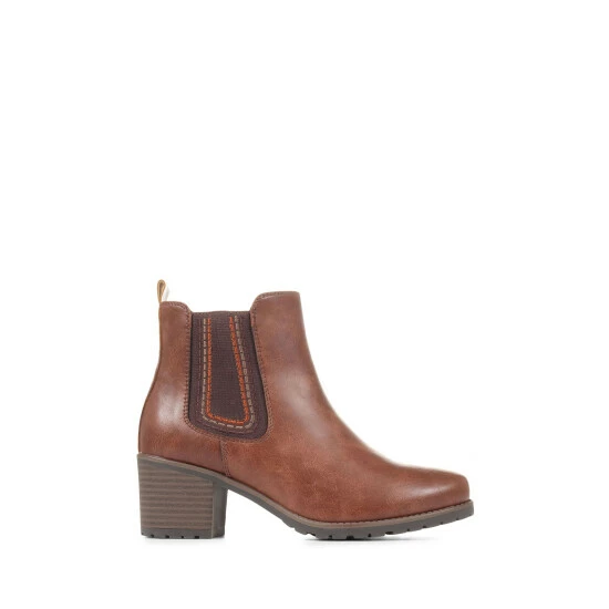 Relife By Pavers Natural Block Heeled Chelsea Boots 1 Relife By Pavers Natural Block Heeled Chelsea Boots