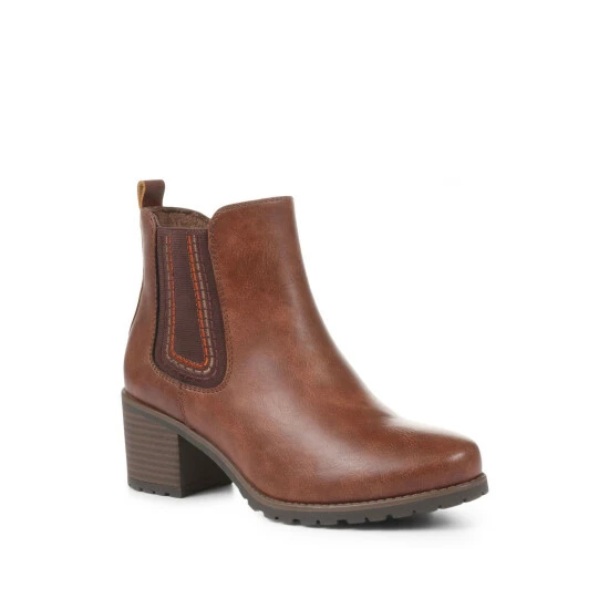 Relife By Pavers Natural Block Heeled Chelsea Boots 2 Relife By Pavers Natural Block Heeled Chelsea Boots - Image 2