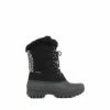 Pavers Ladies Black Lace Up Snow Boots
