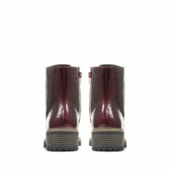 Pavers Red Metallic Lace Up Ankle Boots -Pavers Sales Store unnamed file 637