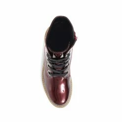 Pavers Red Metallic Lace Up Ankle Boots -Pavers Sales Store unnamed file 638