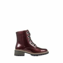 Pavers Red Metallic Lace Up Ankle Boots -Pavers Sales Store unnamed file 640