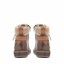 Pavers Womens Red Knitted Cuff Ankle Boots -Pavers Sales Store unnamed file 688