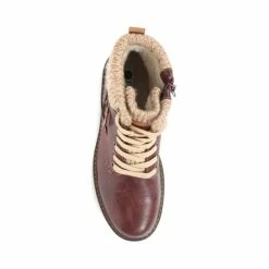 Pavers Womens Red Knitted Cuff Ankle Boots -Pavers Sales Store unnamed file 689