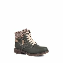 Pavers Green Lace-Up Ankle Boots
