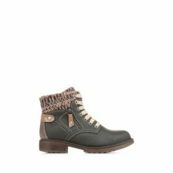 Pavers Green Lace-Up Ankle Boots -Pavers Sales Store unnamed file 712