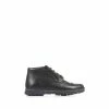 Pavers Wide Fit Leather Black Ankle Boots