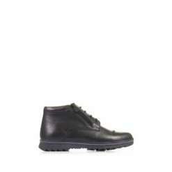 Pavers Wide Fit Leather Black Ankle Boots
