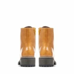 Pavers Yellow Metallic Lace-Up Ankle Boots -Pavers Sales Store unnamed file 751