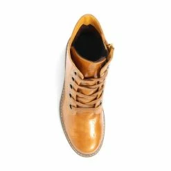 Pavers Yellow Metallic Lace-Up Ankle Boots -Pavers Sales Store unnamed file 752