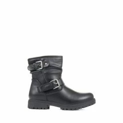 Pavers Womens Black Biker Boots