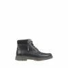 Pavers Wide Fit Lace-Up Black Ankle Boots