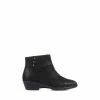 Pavers Wide Fit Leather Black Ankle Boots