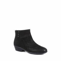 Alternative view of Pavers Wide Fit Leather Black Ankle Boots