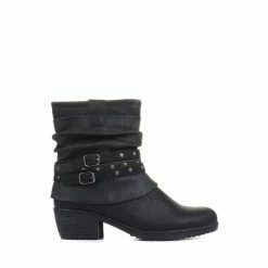 Pavers Black Ladies Slouch Fit Ankle Boots -Pavers Sales Store unnamed file 862