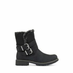 Pavers Ladies Black Casual Ankle Boots