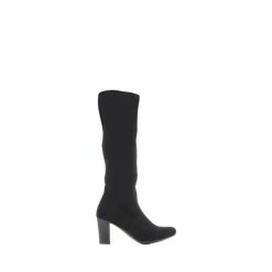 Pavers Knee High Heeled Black Sock Boots