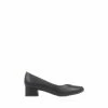 Pavers Black Block Heel Court Shoes
