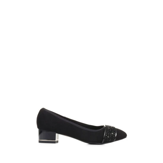 Pavers Block Heeled Black Court Shoes 1 Pavers Block Heeled Black Court Shoes