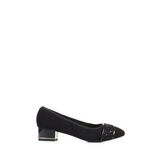 Pavers Block Heeled Black Court Shoes 6 Pavers Block Heeled Black Court Shoes - Image 6